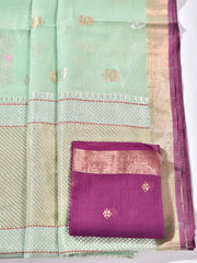 Green Pure Kota Doria Saree