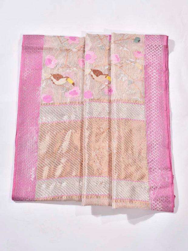 Beige Pure Kota Doria Saree