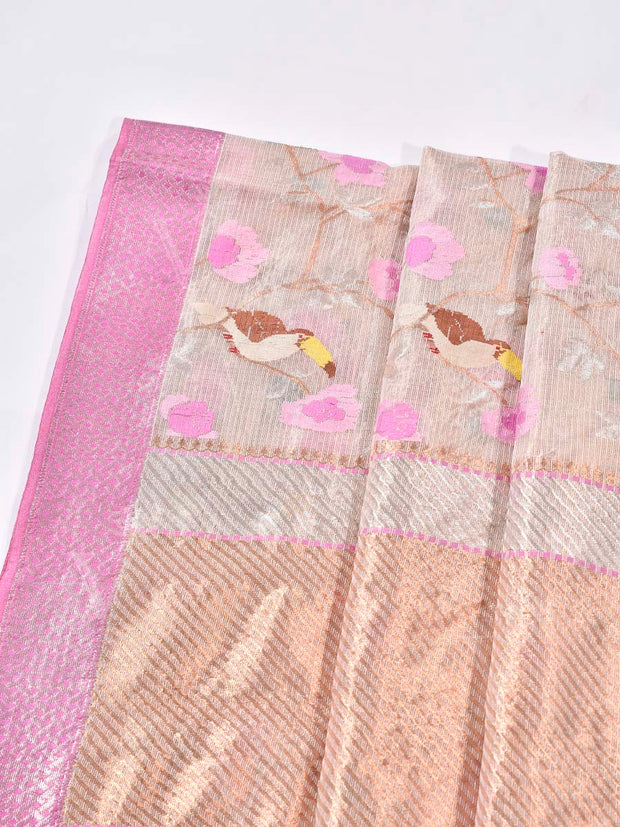 Beige Pure Kota Doria Saree