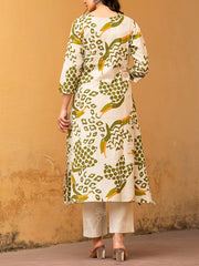 Off White Cotton Kurta Set