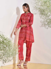 Red Vasansi Silk Bandhani Printed Co-ord Set