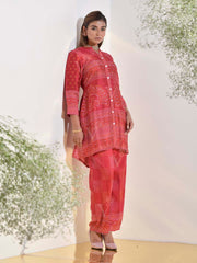 Red Vasansi Silk Bandhani Printed Co-ord Set