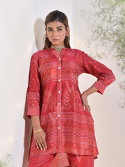 Red Vasansi Silk Bandhani Printed Co-ord Set