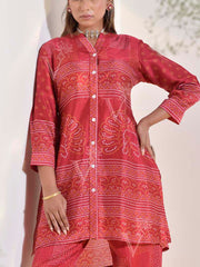 Red Vasansi Silk Bandhani Printed Co-ord Set