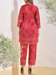 Red Vasansi Silk Bandhani Printed Co-ord Set