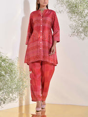 Red Vasansi Silk Bandhani Printed Co-ord Set