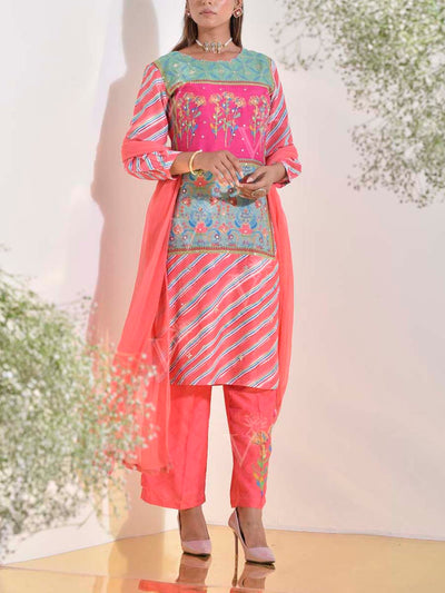 Flamingo Vasansi Silk Printed Suit Set