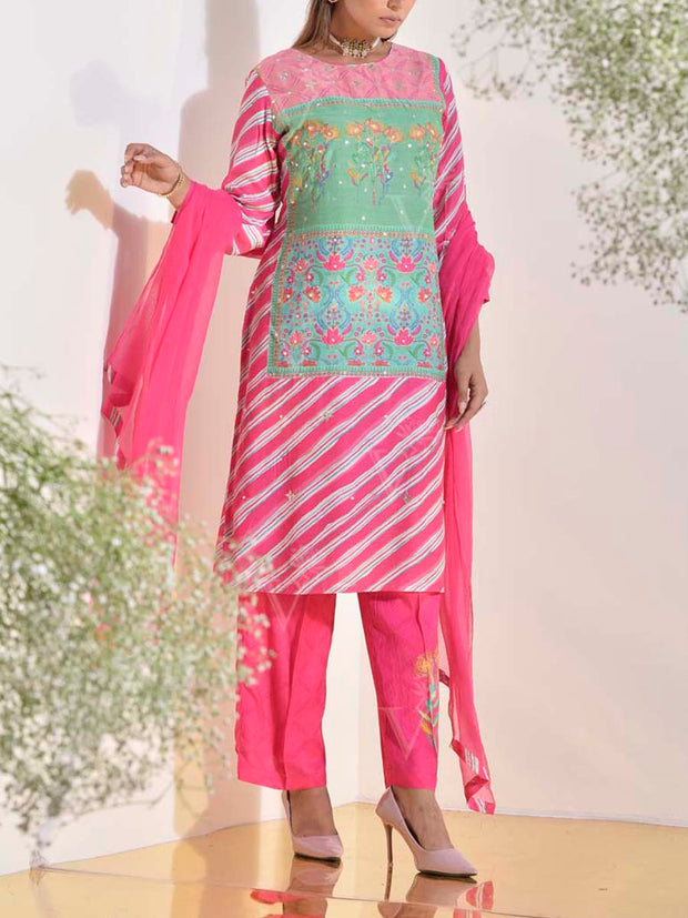 Pink Vasansi Silk Suit set