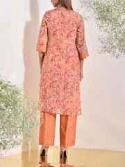 Peach Vasansi Silk Printed Suit Set