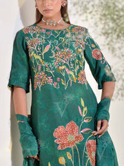 Green Vasansi Silk Embroidered Suit Set