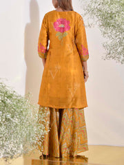 Mustard Vasansi Silk Kurta and Sharara Set