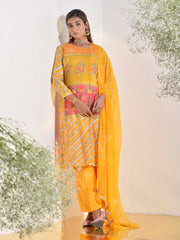 Yellow Vasansi Silk Embroidered Suit Set