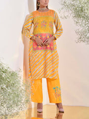 Yellow Vasansi Silk Embroidered Suit Set