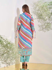 Blue Green Vasansi Silk Printed Leheriya Suit Set