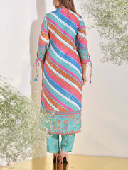 Blue Green Vasansi Silk Printed Leheriya Suit Set