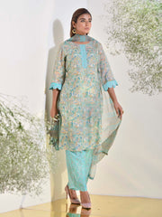 Blue Vasansi Silk Printed Suit Set