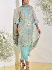 Blue Vasansi Silk Printed Suit Set