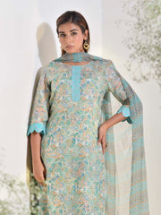 Blue Vasansi Silk Printed Suit Set