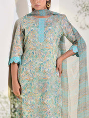 Blue Vasansi Silk Printed Suit Set