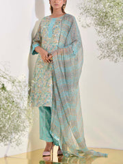 Blue Vasansi Silk Printed Suit Set