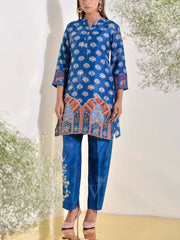 Blue Vasansi Silk Embroidered Co-ord Set