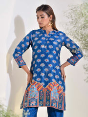 Blue Vasansi Silk Embroidered Co-ord Set