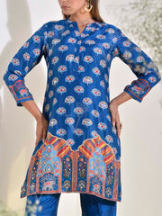 Blue Vasansi Silk Embroidered Co-ord Set