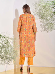 Yellow Vasansi Silk Printed Kurti