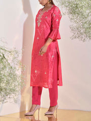 Pink Vasansi Silk Printed Kurti