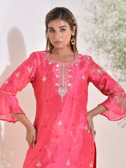 Pink Vasansi Silk Printed Kurti