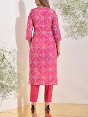 Pink Vasansi Silk Printed Kurti