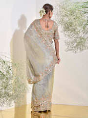 Grey Tissue Saree