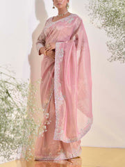 Pink Tissue Saree