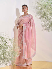 Pink Tissue Saree