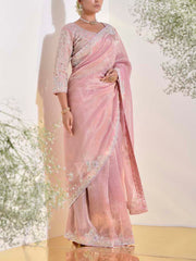 Pink Tissue Saree