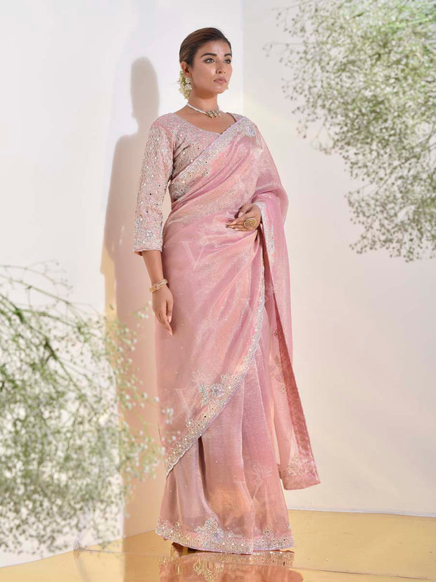 Pink Tissue Saree