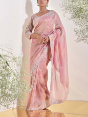 Pink Tissue Saree