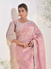 Pink Tissue Saree