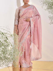 Pink Tissue Saree