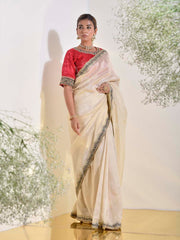 Cream Tissue Saree