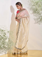 Cream Tissue Saree