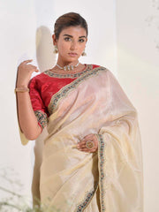 Cream Tissue Saree