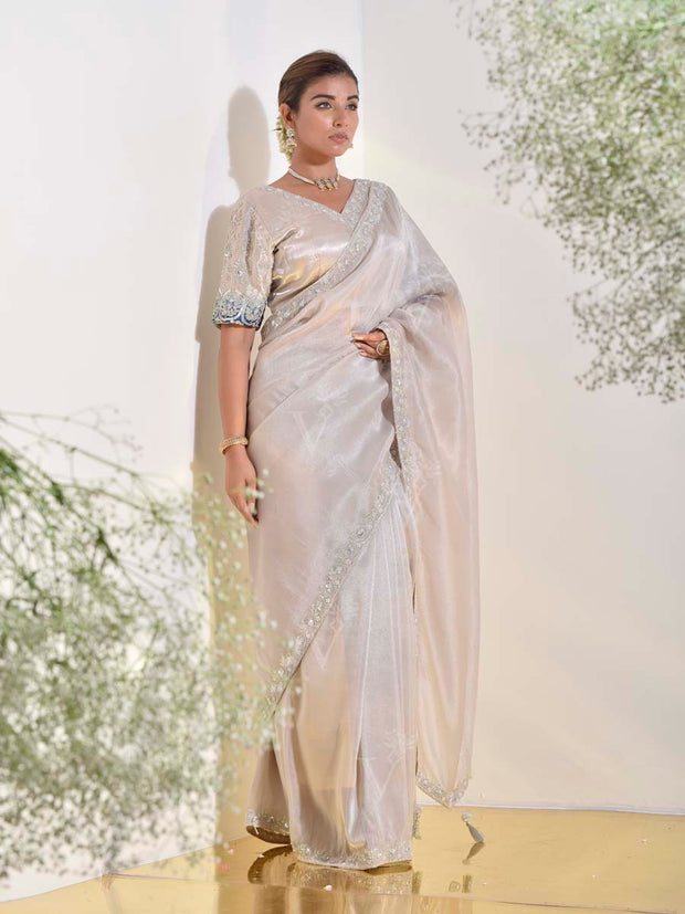 Beige Tissue Saree