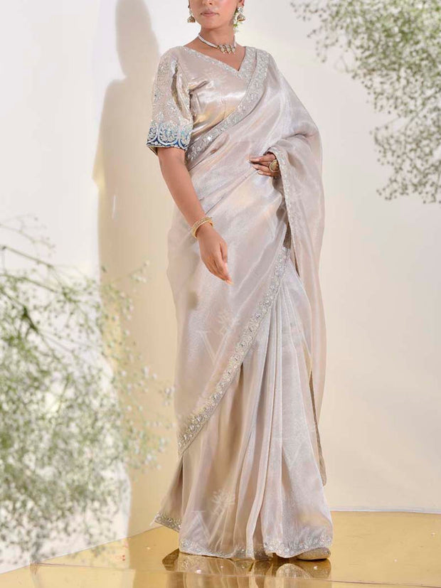 Beige Tissue Saree