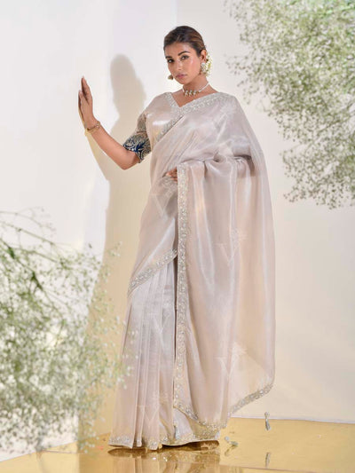 Beige Tissue Saree