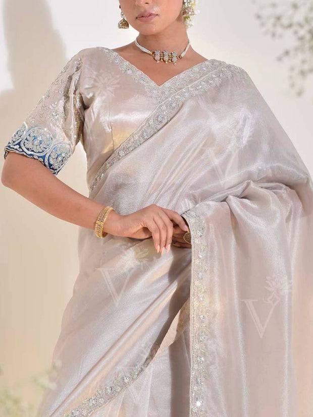 Beige Tissue Saree