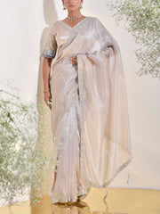 Beige Tissue Saree