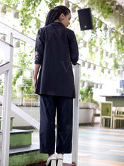 Black Embroidered Cotton Kurta Set