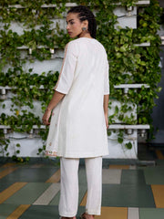 Off-White Embroidered Cotton Co-Ord Set
