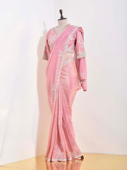 Pink Tissue Saree